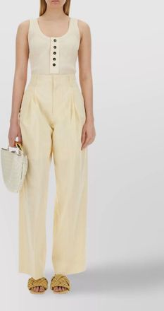 Bottega Veneta sleeveless scoop neck ribbed top with buttons