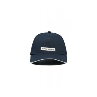 Emporio Armani Canvas Baseball Cap - unisex - Petten - Blauw - ONE Size - Katoen - Accessoires