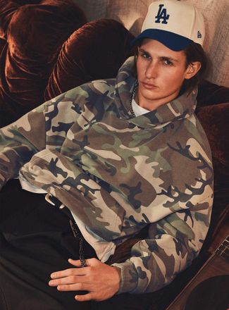 Djab Mens Camo peachskin hoodie Oversized fit