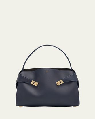 Ferragamo Hug Medium Soft Bicolor Leather Shoulder Bag