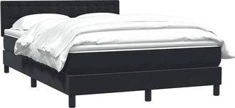 vidaXL Cama Box Spring Con Colch&oacute;n Terciopelo Negro 140x210 Cm Vidaxl