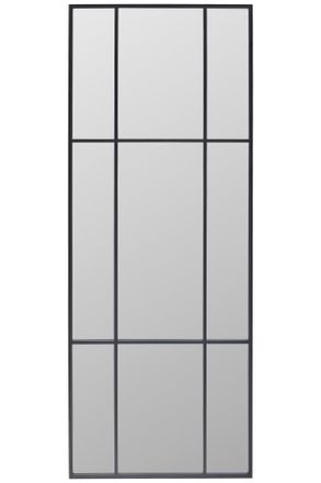 Landscape Wandspiegel, Schwarz, Metall, Glas, Holzwerkstoff, rechteckig, 70x180x2.5 cm, senkrecht und waagrecht montierbar, Ganzkörperspiegel