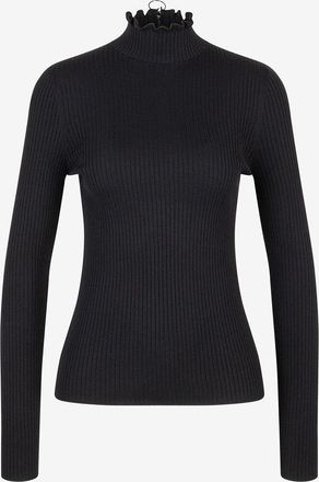 Akris Gerippter Schlauchpullover mit ger&uuml;schtem Stehkragen