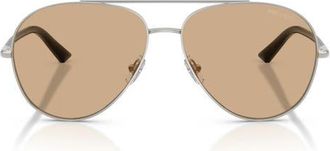Jimmy Choo London 58mm Pilot Sunglasses in Silver /Light Yellow at Nordstrom