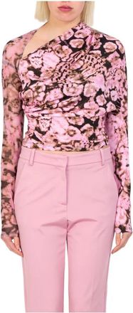 Pinko Coral Jersey Trui - Dames - Longsleeves - Roze - XS - Tops