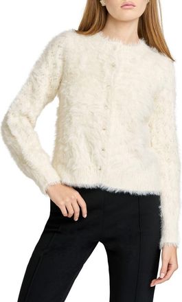 Wayf Kat Fuzzy Cardigan in Ivory at Nordstrom, Size X-Large