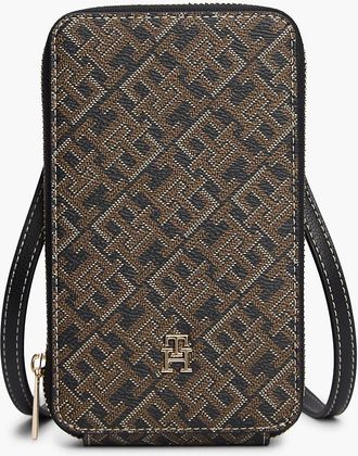 Tommy Hilfiger Womens Monogram Print Phone Wallet - Black Mix - OS