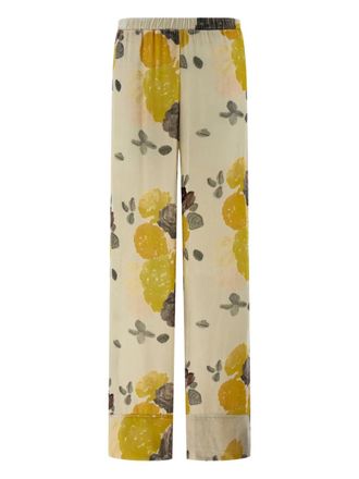 Bernadette Elastische broek met print - Beige