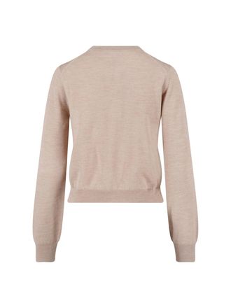 Maison Kitsun&eacute; Womens Sweaters Beige Wool