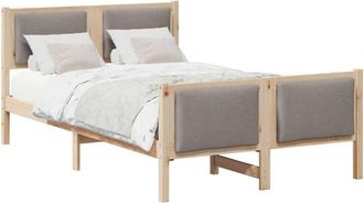 vidaXL Estructura De Cama Con Cabecera Taup&eacute; 120 X 200 Cm Tela Vidaxl