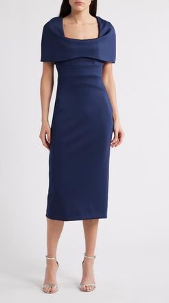 Black Halo Bernice Cocktail Midi Dress in Pacific Blue at Nordstrom, Size 6