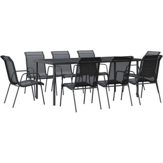 vidaXL Furniture Limited - Juego De Comedor Para Jard&iacute;n 9 Piezas Acero Y