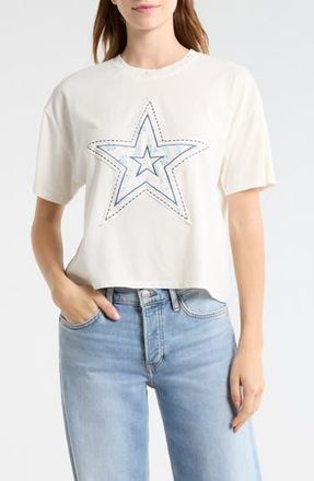 Vinyl Icons Ditsy Star Applique Tee in Marshmallow at Nordstrom Rack, Size X-Small