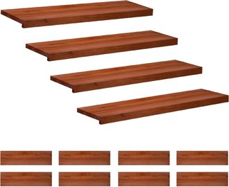 vidaXL Alfombras Para Escalones 12 Uds. 100 X 25 X 2 Cm Marr&oacute;n Vidaxl