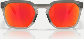 Oakley Hstn - Occhiali da sole squadrati color grigio fumo opaco con lenti arancioni a specchio