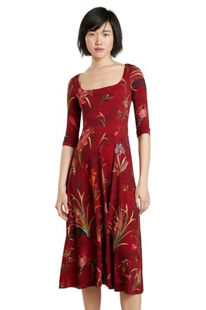 Desigual Womens Vest_Flowers Casual Dress, red, S