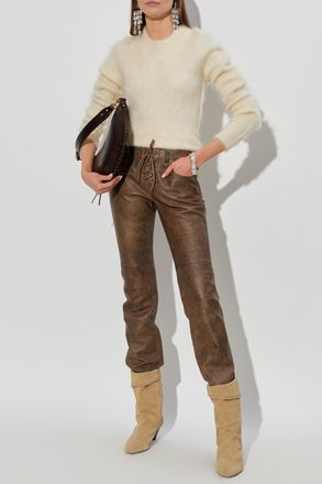 Isabel Marant Vanel Leather Trousers, Womens, Brown