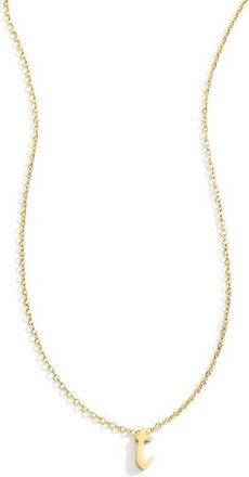 Mint & Lily Tiny Script Initial Necklace in Letter T at Nordstrom