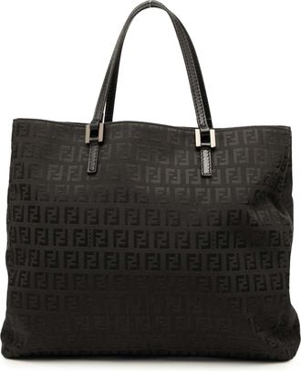 Fendi Pre-owned Womens Zucchino Canvas Tote - Black Textile - One Size