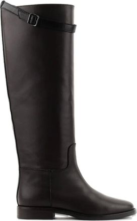 PAUL WARMER Leren laarzen met gespband - Bruin