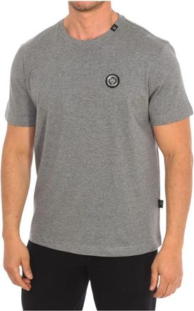 Plein Sport T-shirt met korte mouwen en klauwprint - Heren - Sportshirts - Grijs - M - Katoen - Fitness