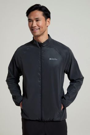 Mountain Warehouse 360 Mens Reflective Jacket Water Resistant Breathable Running Coat Black - Size X-Small