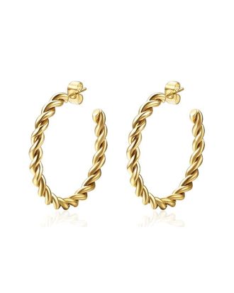 Liv Oliver 18K Plated Twist Hoops