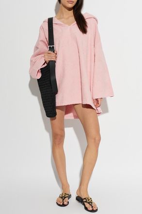 Hunza G Poncho With Hood Sunny Toweling, Womens, Pink