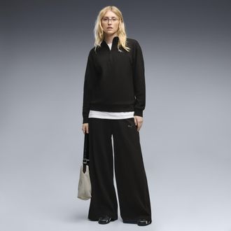 Puma Pantaloni a gamba larga PUMA Class dal taglio morbido da donna, Abbigliamento, Nero, XL