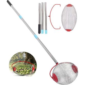 OEM Recolector De Nueces Rodante De Acero Inoxidable De 3 Secciones Y 114 Cm (44,7 Pulgadas) - Recolector Multifuncional Para Nueces Pecanas, Nueces Y Bel