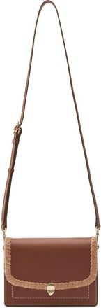 Helen Kaminski Dauphine Raffia Trim Leather Crossbody Bag in Cuoio/Nougat at Nordstrom Rack