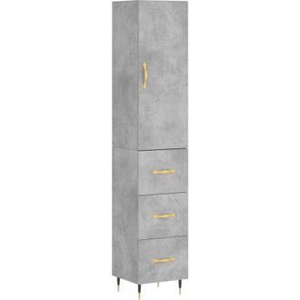 vidaXL Aparador De Madera Contrachapada Gris Hormig&oacute;n 34,5x34x180 Cm Vidaxl