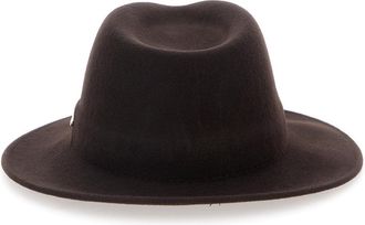 Twinset Womens Cap With Visor And Pompon, Brown Wool Hat