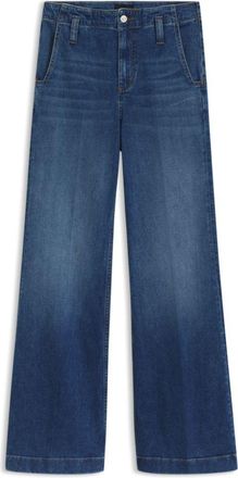 BOSS Regular-fit jeans in mid-blue Italian stretch denim