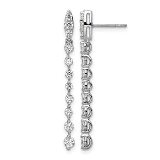 Diamond2Deal 14K White Gold 1 ct Lab Grown Diamond Dangle Earrings VS Clarity, G-H Color