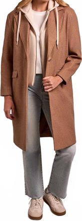 Tribal Womens Coat Fooler Hoodie In Biscotti
