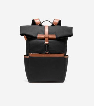 Cole Haan Mens Judson Brushed Twill Backpack - Black