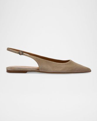 Aeyde Annora Kid Suede Slingback Flats