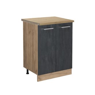 Vicco Mueble Bajo De Cocina R-line, Hormig&oacute;n Negro, 60 Cm Et Roble