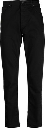 HUGO BOSS logo-patch stretch tapered jeans - men - Cotton/Elastane - 36/32 - Black