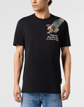 Philipp Plein Round Neck T-Shirt Eagle Montecarlo Men in Black at Nordstrom, Size Xxx-Large