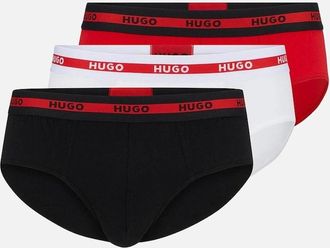 HUGO BOSS Mens HUGO 3-Pack Stretch Cotton Briefs, Black/White/Red - Size: 38/39/32