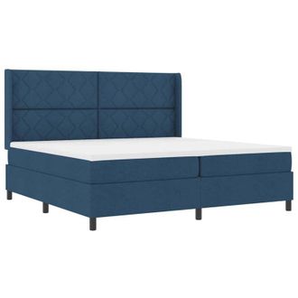 vidaXL Cama Tipo Box Spring Con Coj&iacute;n Manual Azul 200 X 200 Cm Tela Vidaxl