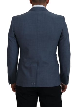 Dolce & Gabbana Mens Blue Wool Stretch Slim Fit Jacket Blazer Clothing