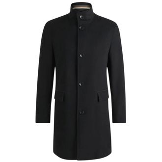 HUGO BOSS Heren, Mantels, Zwart, Maat: S Wol