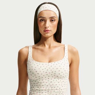 Nike Womens SKIMS Matte Printed Square Neck Tank Top in White | IW7106-108