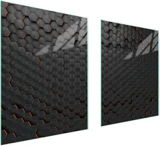 OEM Placa Protectora De Vidrio Para Estufa 85x52 Negro