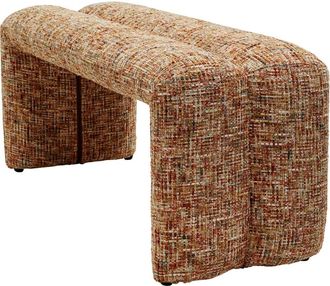 Kare Design Banco de MDF tapizado jaspeado marr&oacute;n 101 cm