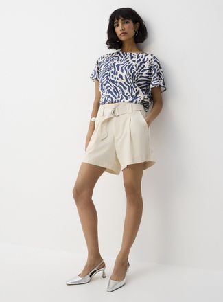 Icone Womens Pleated belted short