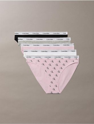 Calvin Klein Womens Icon Logo 5-Pack Low Rise Bikini - Multi - XL